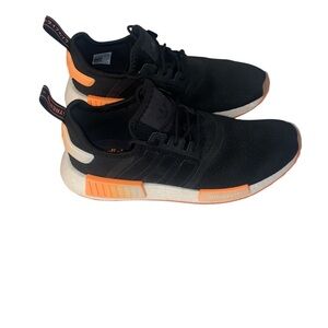 Adidas Women’s Black and Orange NMD Sneakers Size 9 Pre owned
